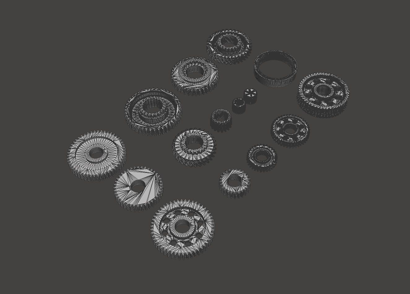 Gears set Gear 3D model Low-poly 3D model_9