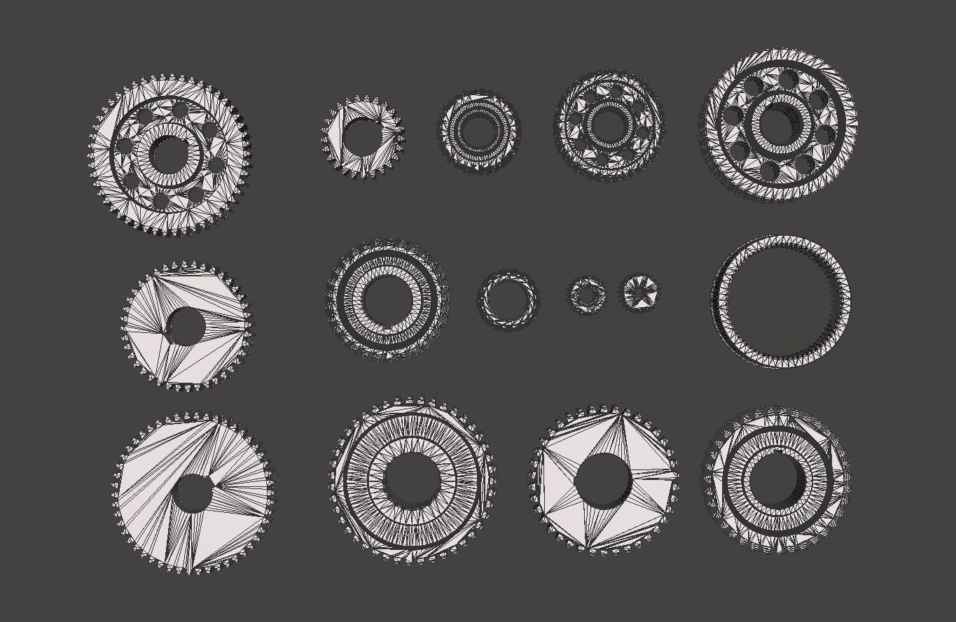 Gears set Gear 3D model Low-poly 3D model_8