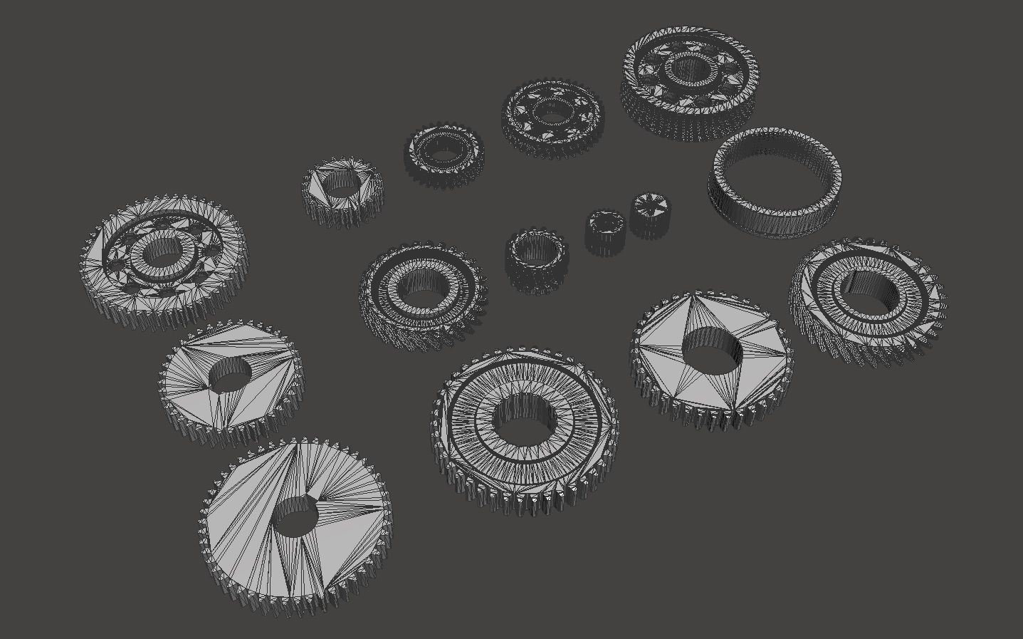 Gears set Gear 3D model Low-poly 3D model_5