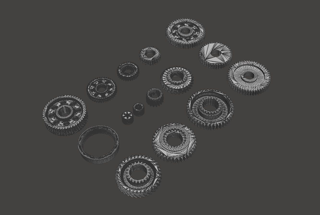 Gears set Gear 3D model Low-poly 3D model_6