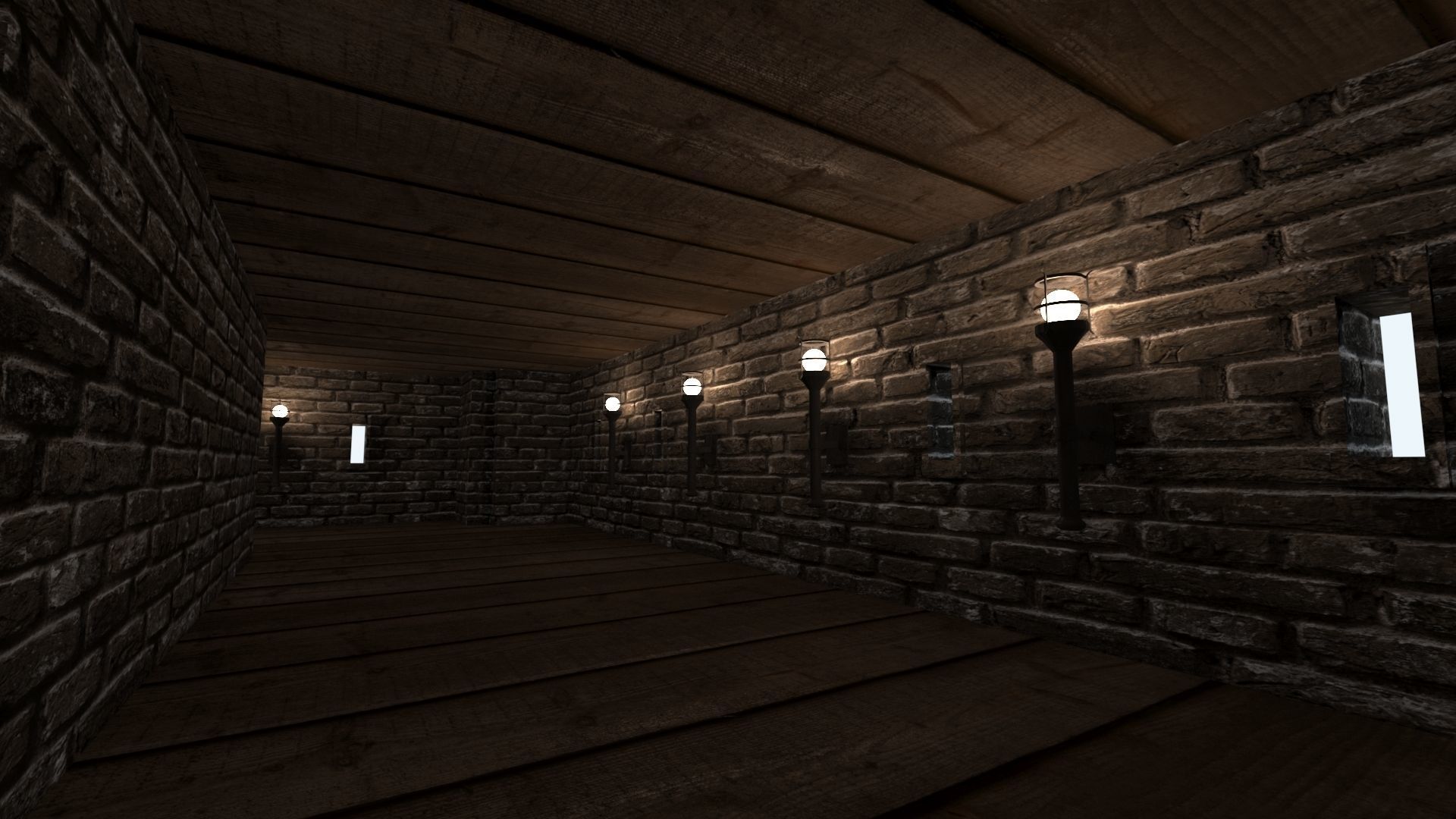 Medieval fortress interior and exterior 3D model_5