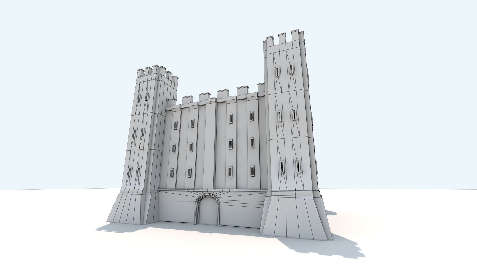 Medieval fortress interior and exterior 3D model_7