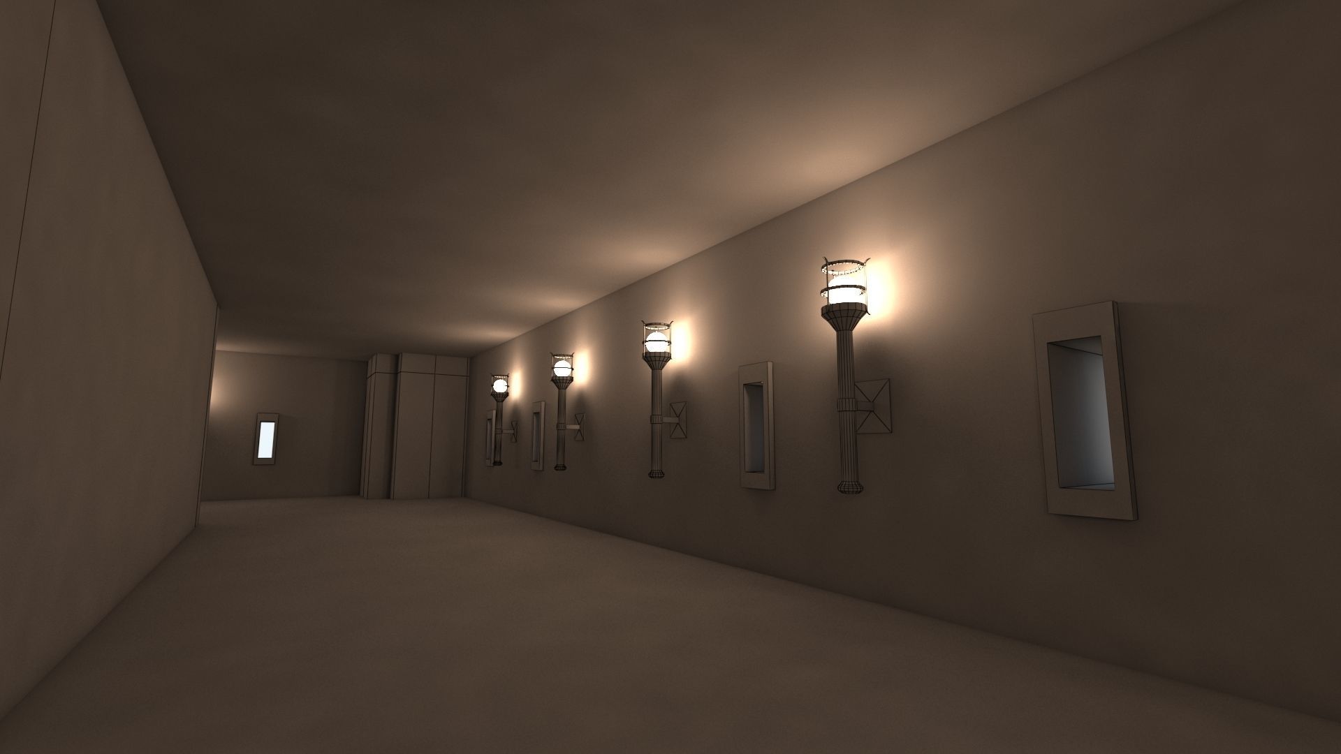 Medieval fortress interior and exterior 3D model_6