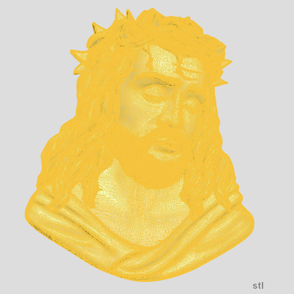 Jesus representation of face 3D print model_7