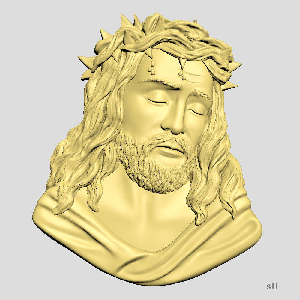 Jesus representation of face 3D print model_3
