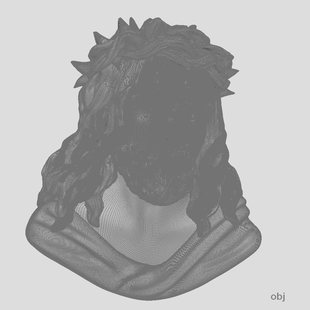 Jesus representation of face 3D print model_9