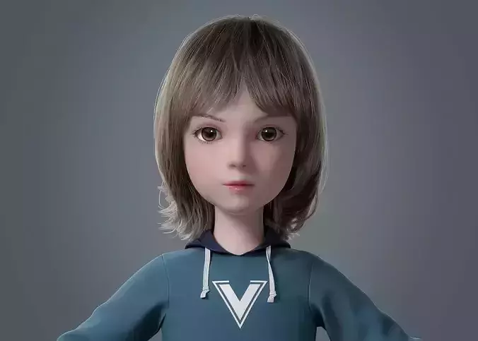 Cartoon Boy NoRig 3D model