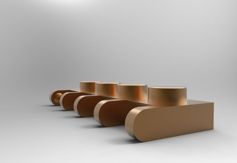 Lego 4 x 1 Hinge Plate Free 3D model_1