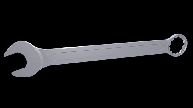 Low poly wrench 1 Low-poly 3D model