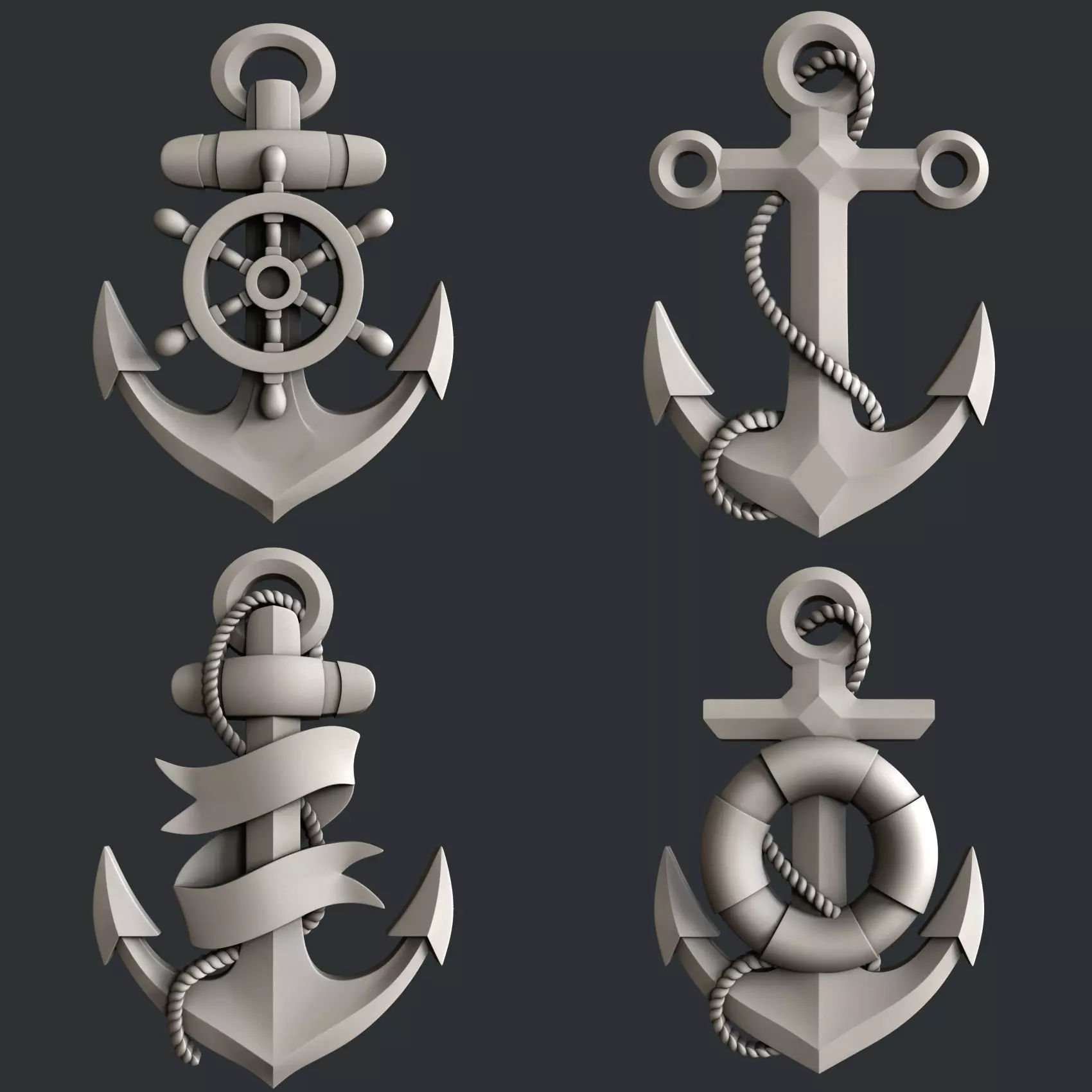 3d STL models for CNC marine anchor 3D model_0