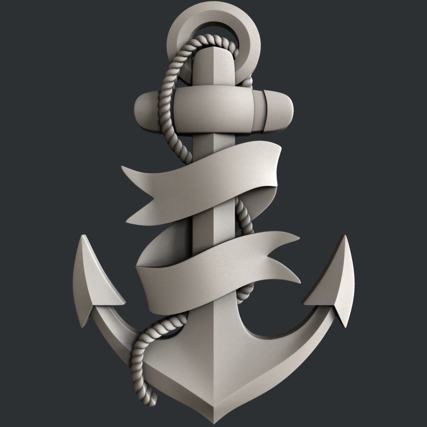3d STL models for CNC marine anchor 3D model_4
