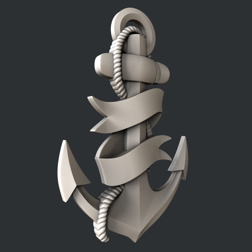 3d STL models for CNC marine anchor 3D model_3