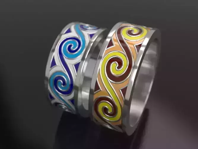 Wave wedding bands