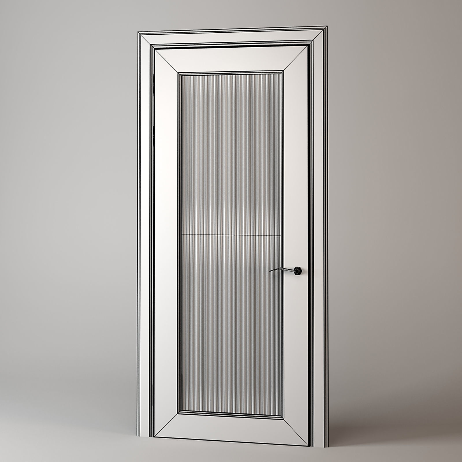 Modern  White Door 3D model_3