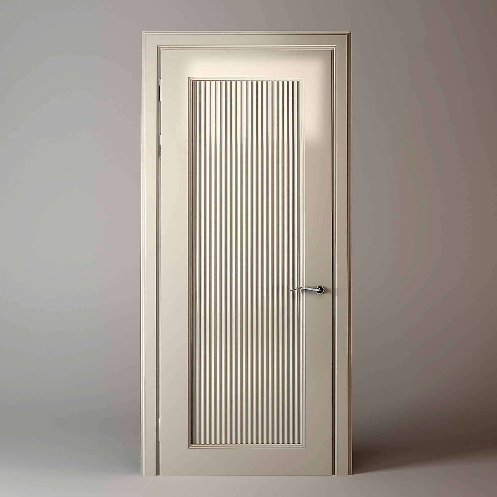 Modern  White Door 3D model_2