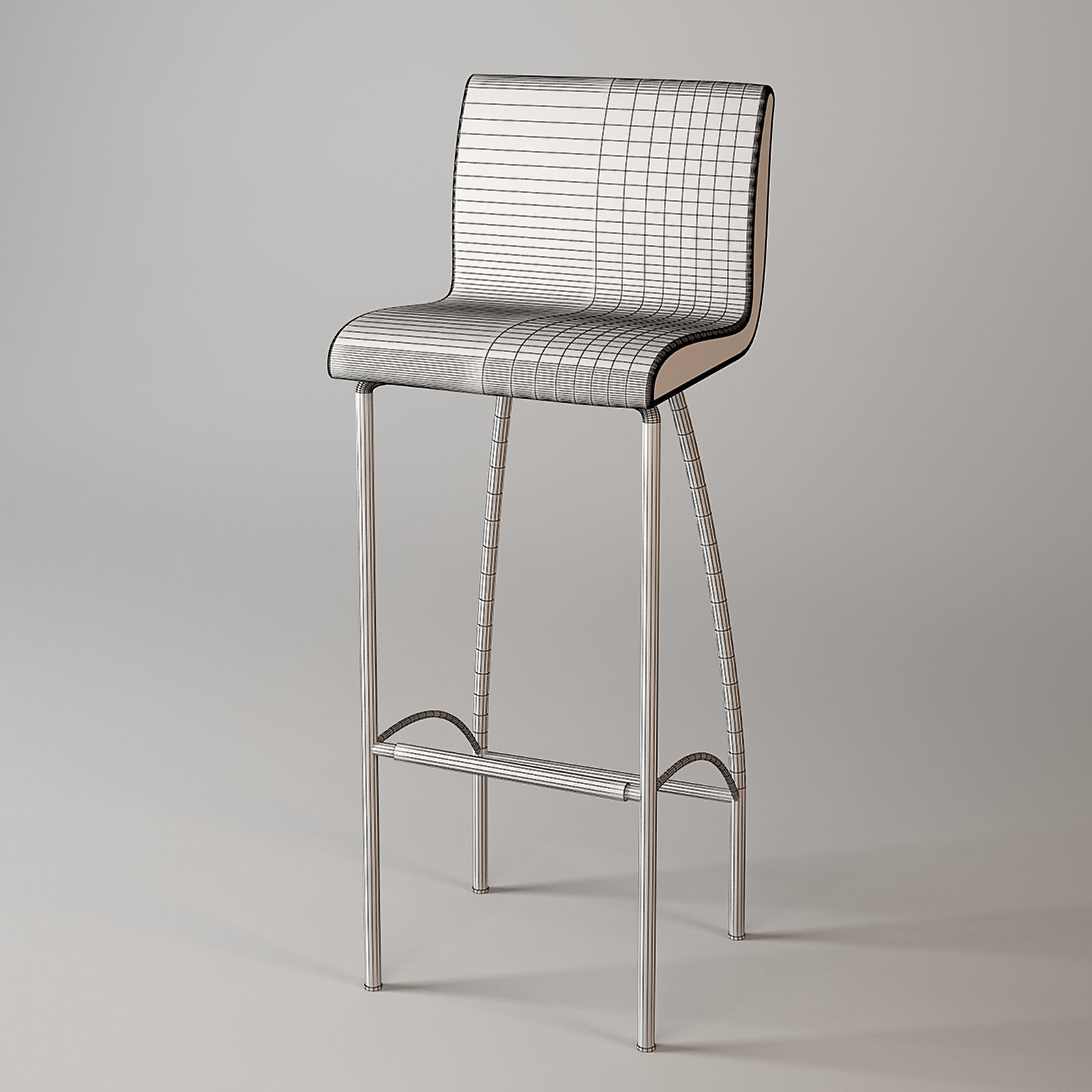Modern Bar Chair 3D model_4