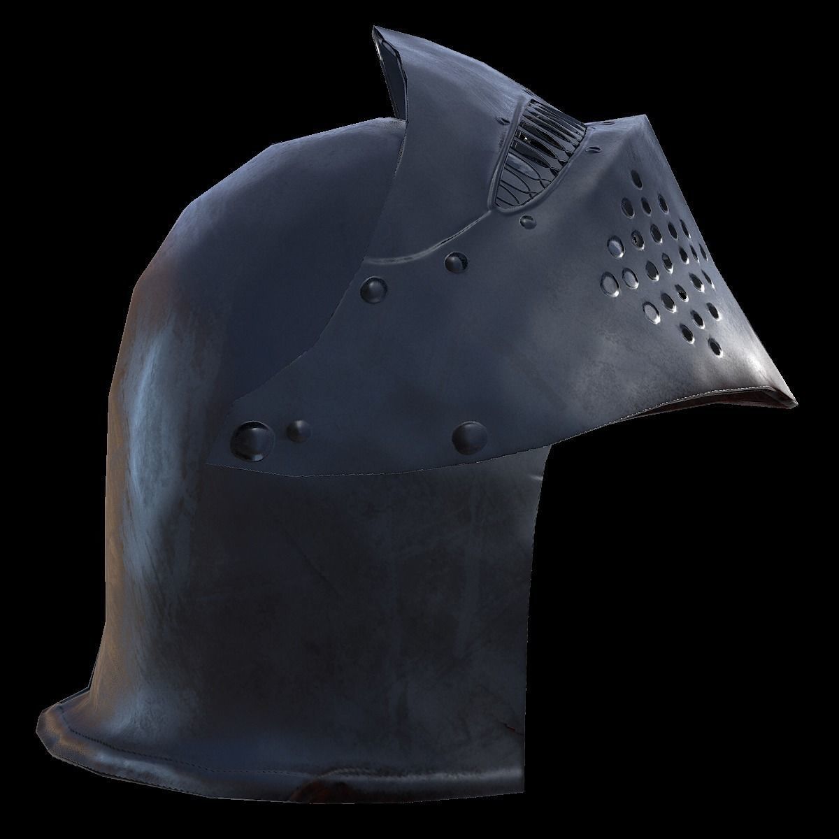 Knight helmet Low-poly 3D model_7