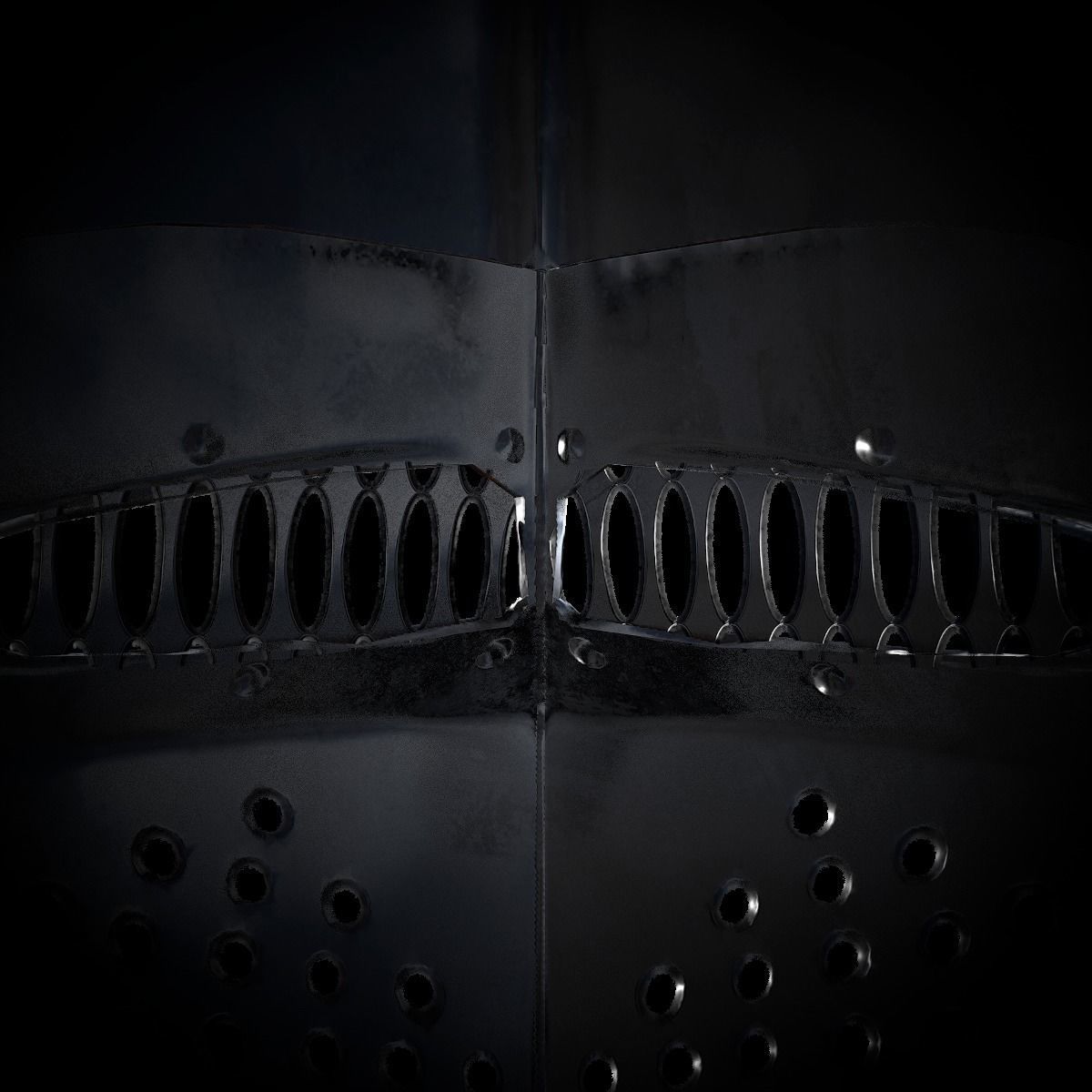 Knight helmet Low-poly 3D model_5