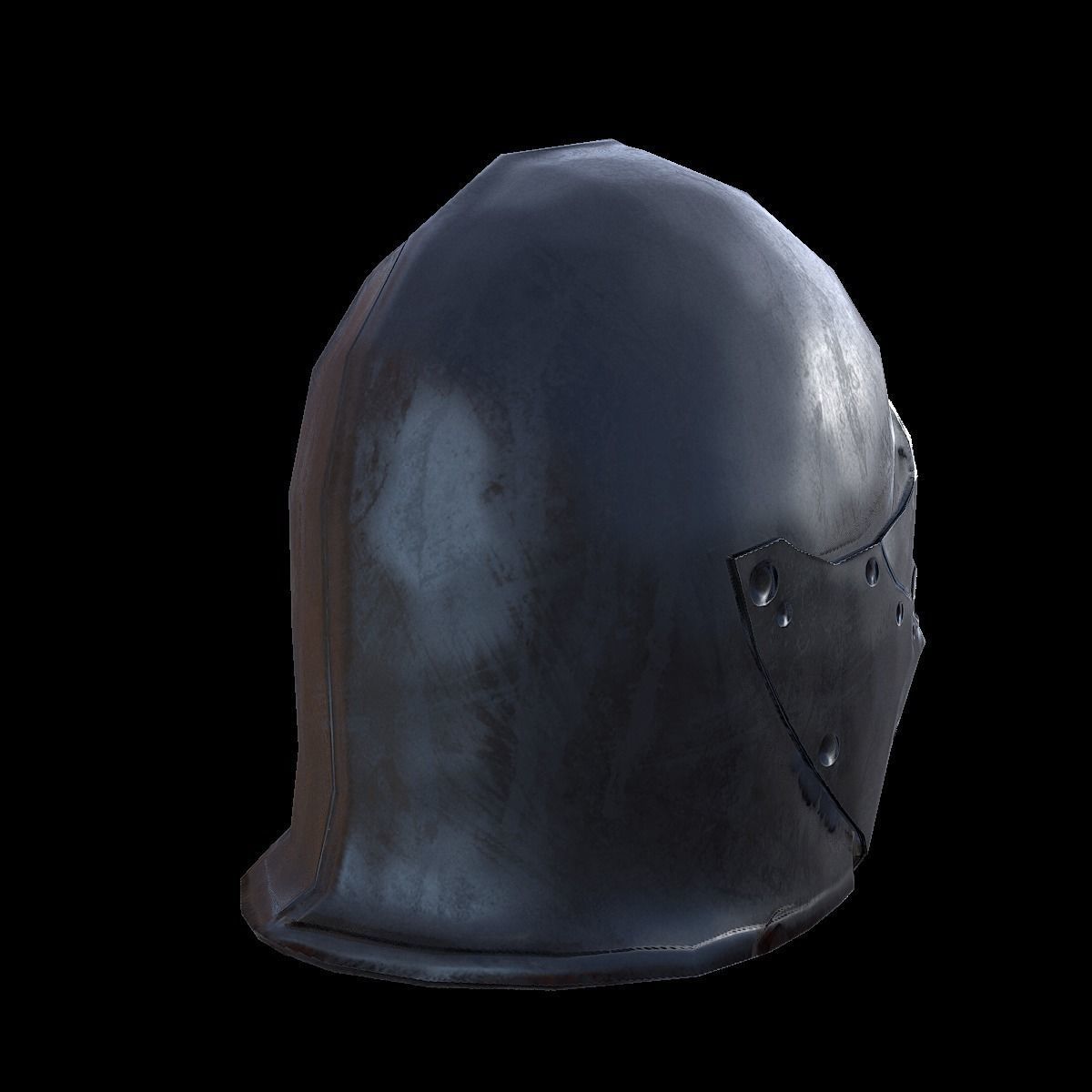 Knight helmet Low-poly 3D model_4