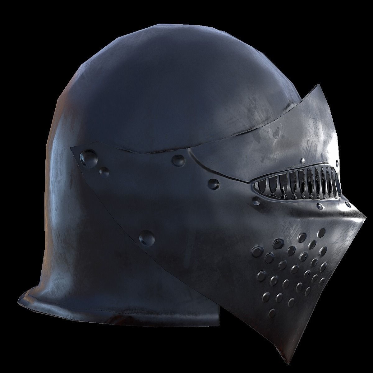 Knight helmet Low-poly 3D model_3