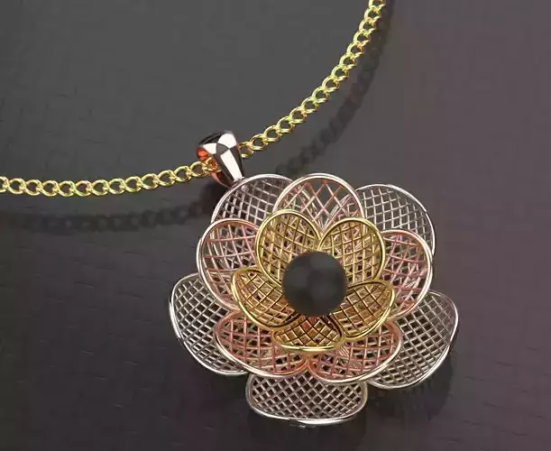 Ultra vision necklace 3d model Silver Gold  Print