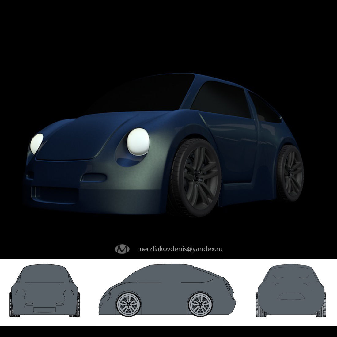 AAA Ferrari Half Moon Concept Design 3D print model_5