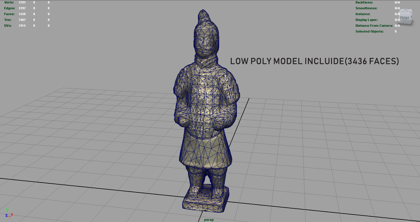 Terracotta Warriors Soldier Type 2 Low-poly 3D model_5
