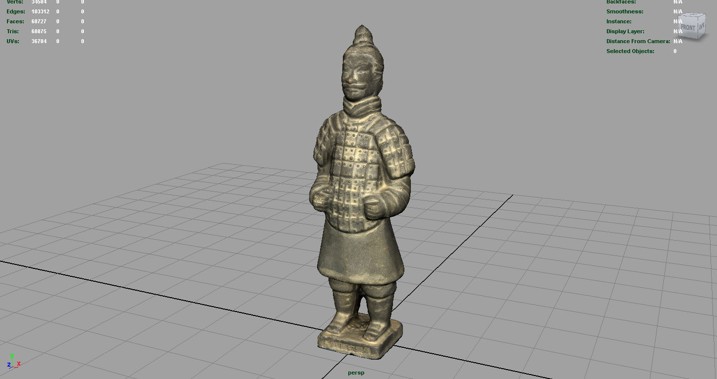 Terracotta Warriors Soldier Type 2 Low-poly 3D model_2