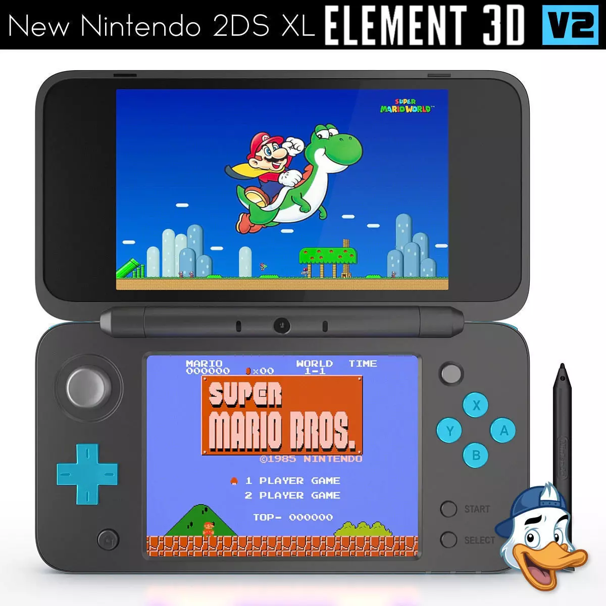 New Nintendo 2DS XL for Element 3D 3D model_0