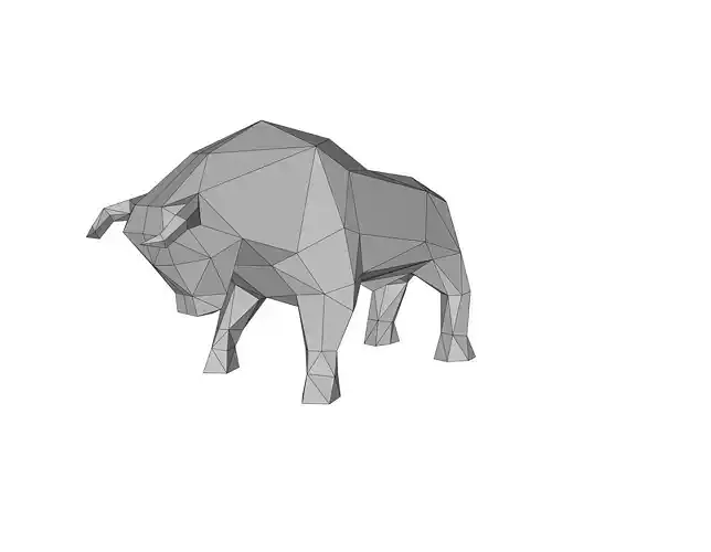 3dLowPolyBull polygonal bull