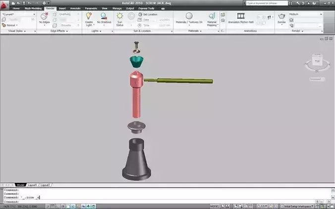SCREW JACK Free 3D model