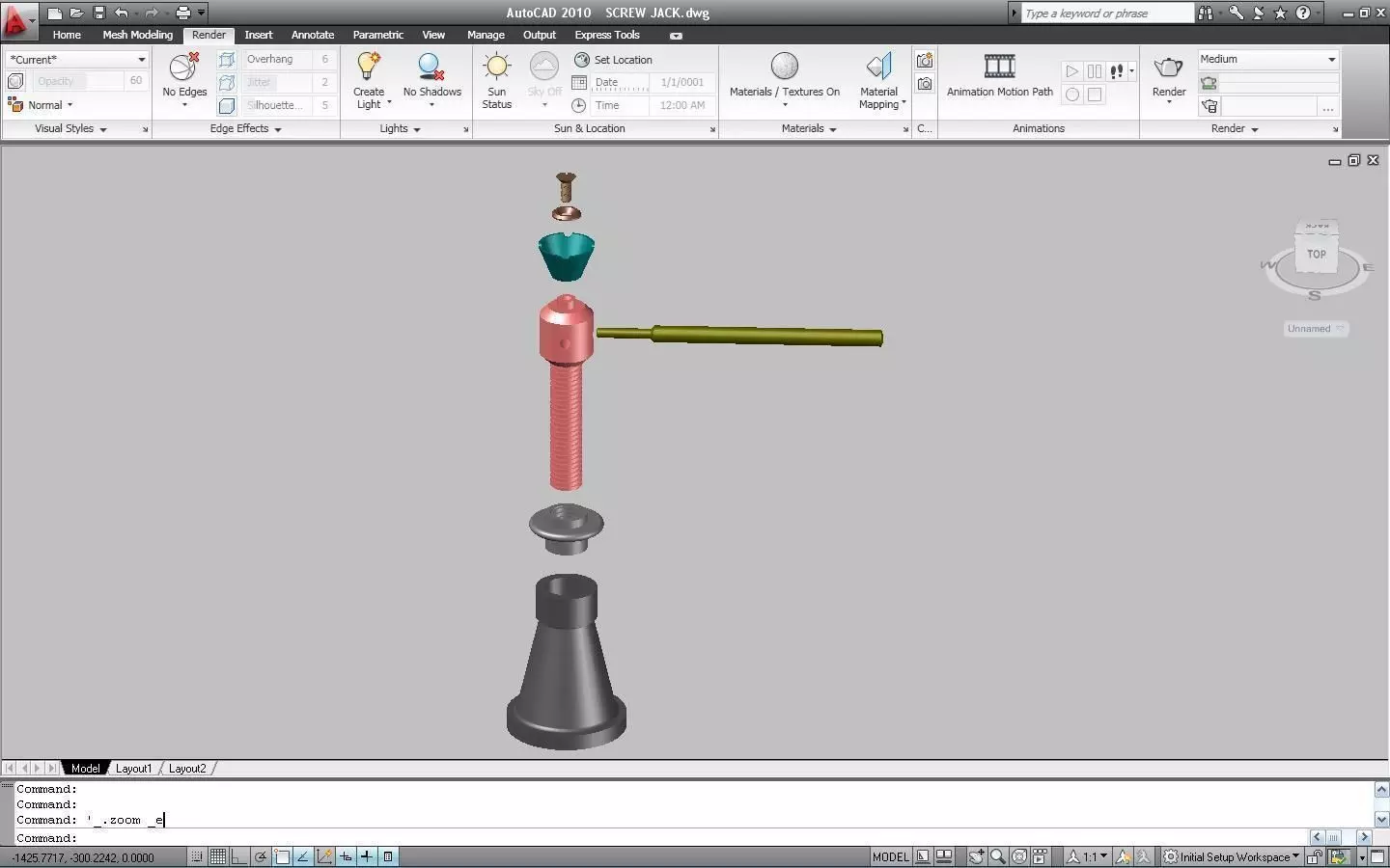 SCREW JACK Free 3D model