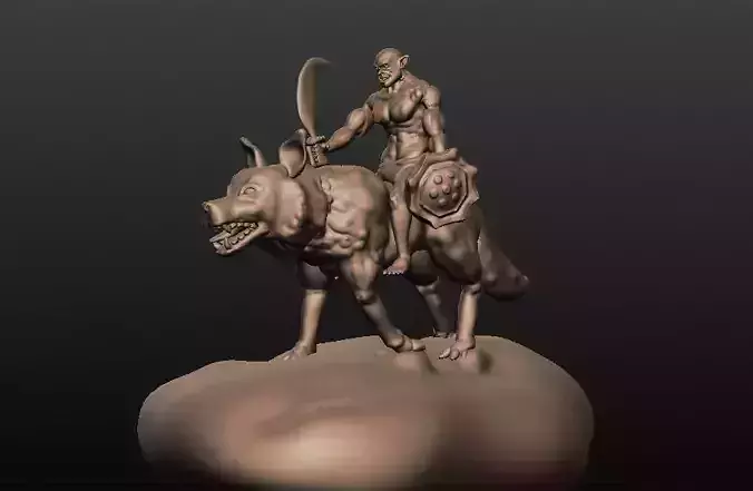 orc on wolf 3D model