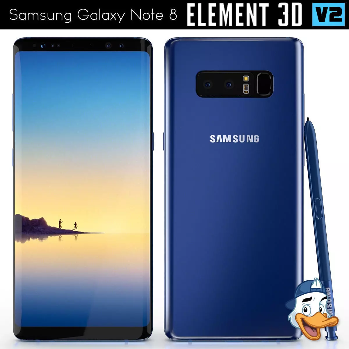 Samsung Galaxy Note 8 for Element 3D 3D model