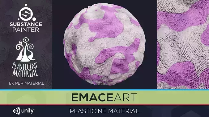 PBR Toon Plasticine sbsar Material 3 Substance Unity Material Texture