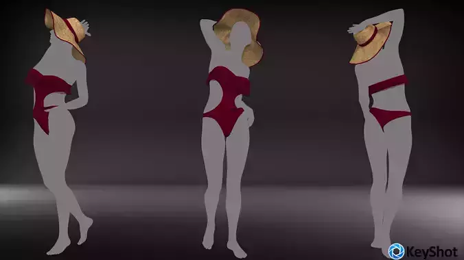 Collection swimwear bikini and hat