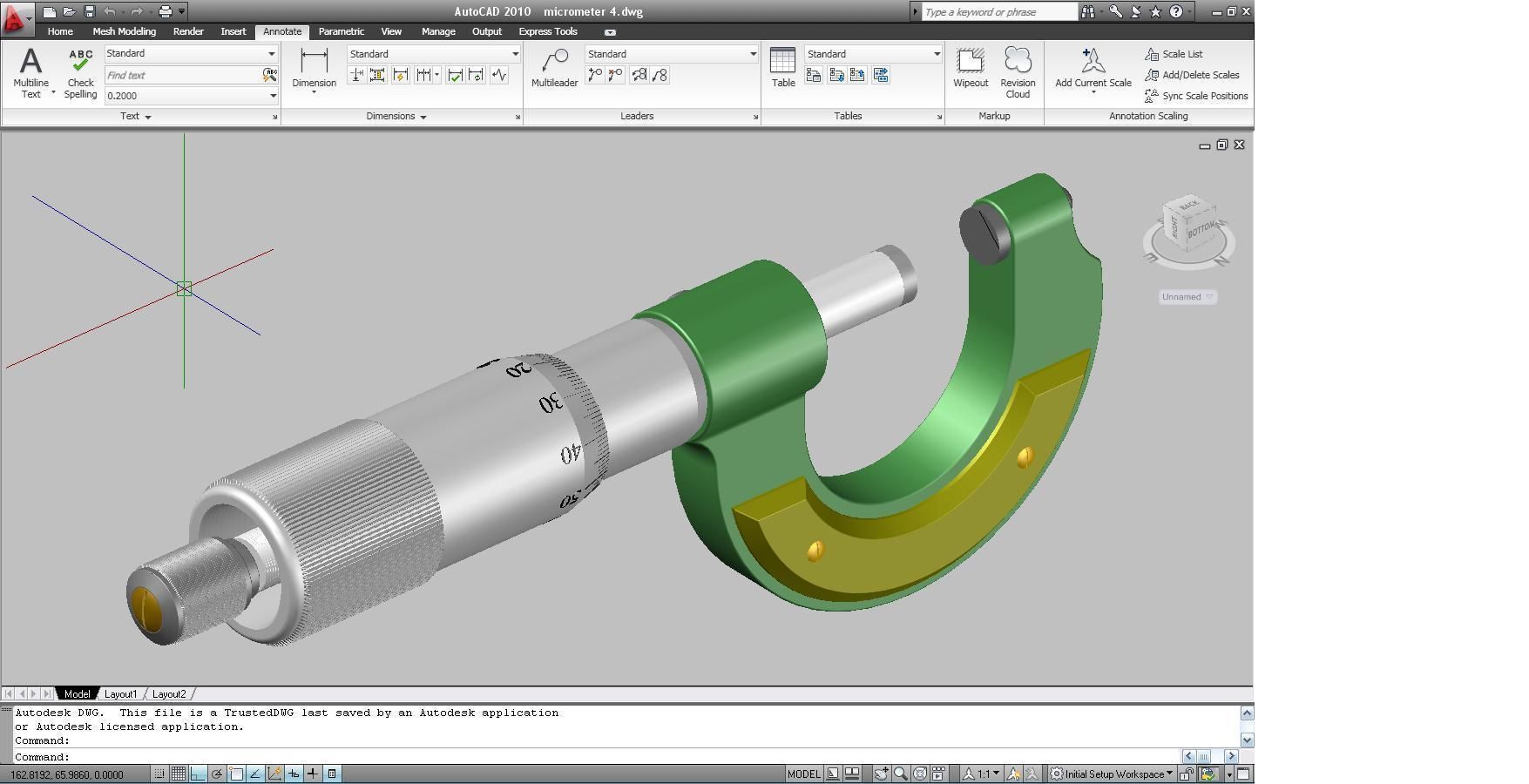 micrometer dwg file Free 3D model_1