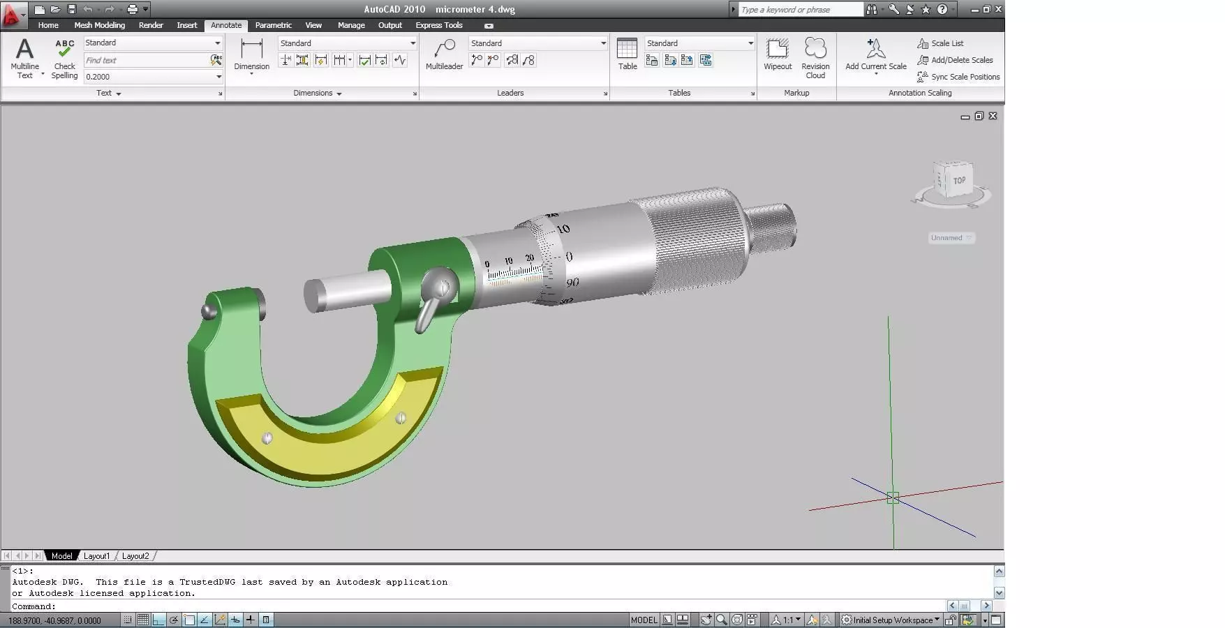 micrometer dwg file Free 3D model_0