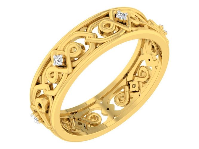 Engagement Ring With Diamonds 212 3D print model