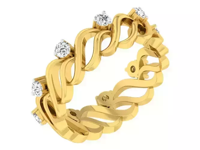 Floral Design Engagement Ring With Diamonds 12