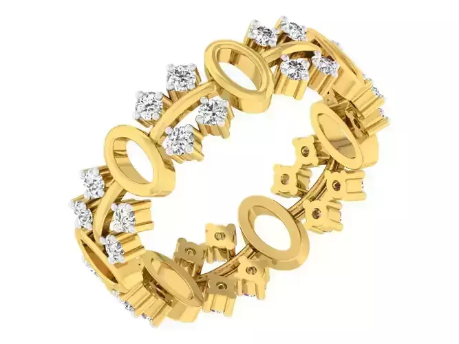 Gold Color Engagement Ring With Diamonds 35