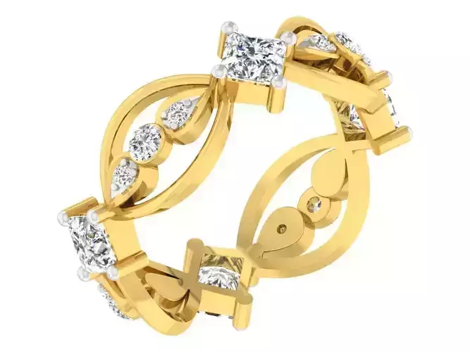 Floral Design Engagement Ring With Diamonds 22