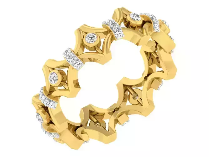 Crown Shape Engagement Ring With Diamonds 5