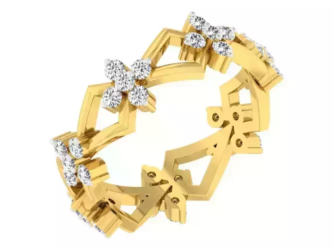 Floral Design Engagement Ring With Diamonds 27