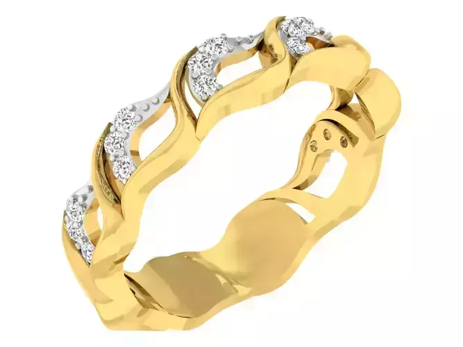 Beautiful Design Engagement Ring With Diamonds 3D print model