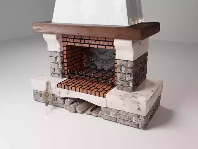 FIREPLACE with bricks and wood