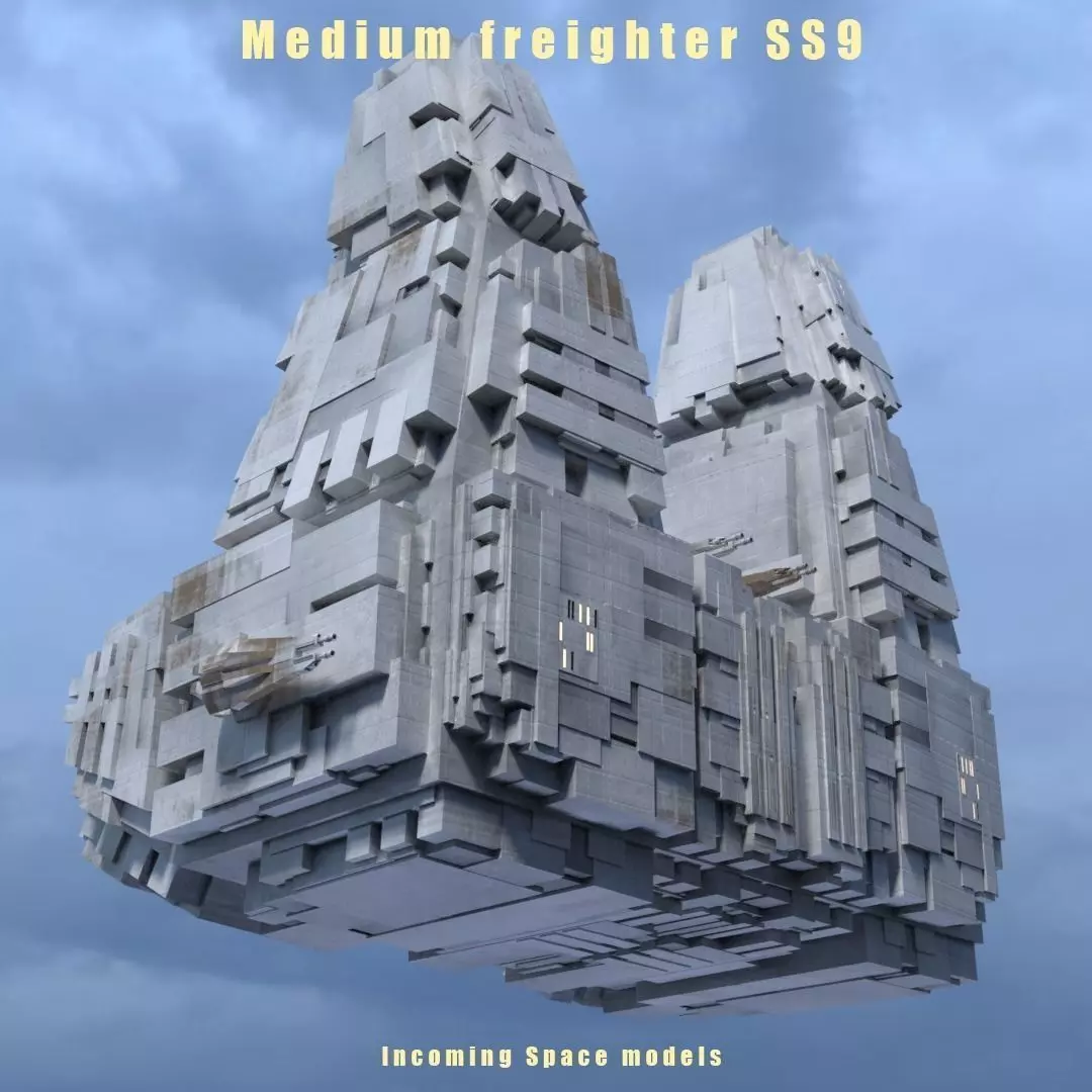 Medium freighter SS9 Low-poly 3D model_0