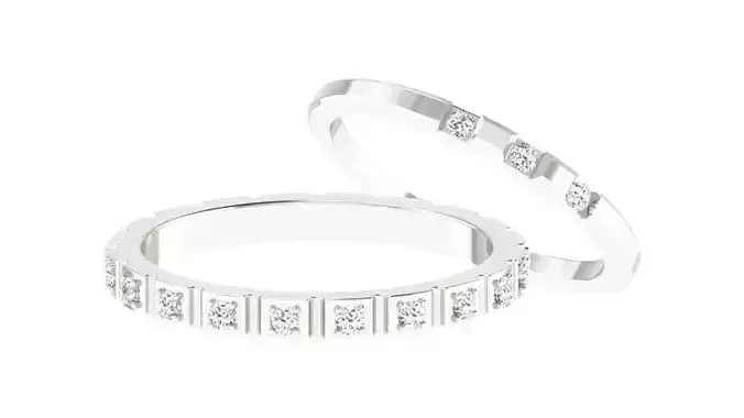 Silver Color Engagement Ring With Diamonds 2