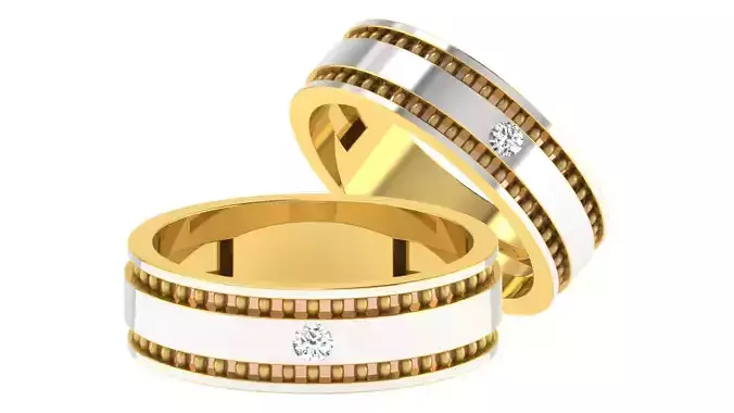 2 Line Multicolor Engagement Ring 3D print model