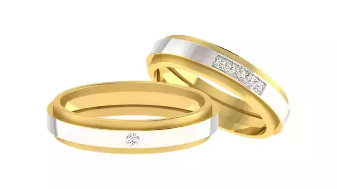 Gold And Silver Engagement Ring With Diamonds 1